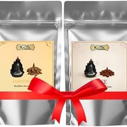 KALTOR Organic Backflow Incense Cones Combo Pack of 2 - Sandalwood & Rose, 500gm (250gm Each) | Long Lasting Fragrance for Puja & Relaxation | 100% Natural and Chemical Free-image-25