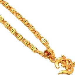 JewarHaat Lord Shiva Om Gold Plated Locket/Pendant with Link Chain Daily use for Men, Women & Girls, Boys-image-5