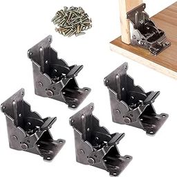 4 Pack Locking Hinge for Folding Table Brackets, Heavy Duty Folding Brackets 90 Degree Self Locking Folding Hinge for Table Legs Furniture-image-91