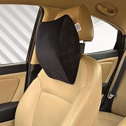 Pabla Car Neckrest Memory Foam Pillow for Neck Support I Ergonomic Design | Portable & Lightweight (Black), Standard Size for All car Models and Office Chair-image-63