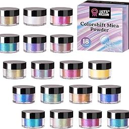 LET'S RESIN Chameleon Mica Powder, 18 Jar Color Shift for Epoxy Resin/Tumbler, Chrome Pigment for Nails Art, Painting, Soap Making, Candle Making, Slime-image-15
