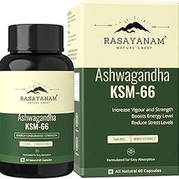 Rasayanam Ashwagandha KSM-66 (500 mg) | Extra Strength Natural Formulation | Support strength & energy | Withania Somnifera Extract - 60 Vegetarian Capsules-11