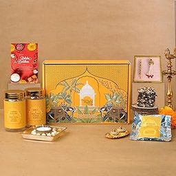 Rakhi Gift Hamper for Brother and Bhabhi with Lumba Rakhi | Premium Chocolate Bites, Almond Brittles, Choco Nutties, Paan Shot Balls, Millet Snack, Raksha Bandhan Greeting Card-image-64