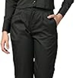Co-Ord Set for Women | Viscose Rayon Full Sleeves Cropped Button-Down Top and High-Waisted Pleated Pants Set-picture-11