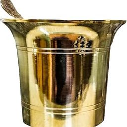 VRINDAVANBAZAAR.COM Brass puja lota and Spoon charnamrit Set | Handmade Pure Brass Cup (Small (4.5cm))-image-19