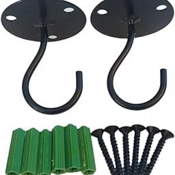 Club Bollywood®2Pcs Wall Mount Ceiling Hooks Iron Wall Mount Lanterns Hanger for Planters|Home & Garden | Gardening Supplies |2 X Iron Hooks-image-18