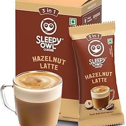Sleepy Owl Hazelnut Latte Instant Coffee Premix Sachets|3 In 1 Coffee Sachet|Frothy & Creamy Cafe-Style Coffee At Home|All In One Premix Coffee Sachet Just Add Hot Water|100G (5 x 20G, 500 Gram)-image-56