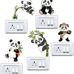 PVC Vinyl Animals, 3D Cute Panda Self-Adhesive Stickers for Switch Board Wall Decoration, 49 x 5 x 5 cms-image-14
