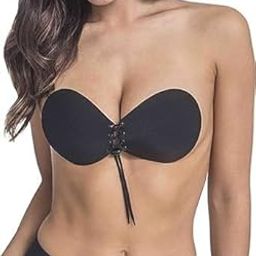 Women's Lightly Padded Self Adhesive Strapless Bandage Underwire Backless Solid Invisible Stick Gel Silicone Push Up Underwear Bra (Free Size)-picture-16