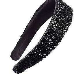 Classic & Elegant Stone Hair Band for Women – Elegant Gemstone Headband for Weddings, Parties & Everyday Wear (Black, Medium)-image-43