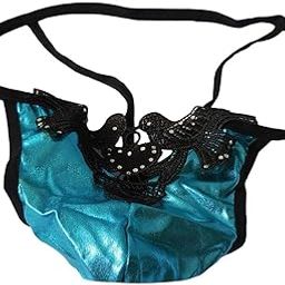Men's G-String T-Back Briefs Underwear Birds Embroidered Thong Blue-5