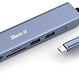 Black-R Amazon Multiport 7-in-1 USB C Hub with 4K HDMI Compatible for USB C Laptops and Other Type C Devices MacBook Pro M1 M2 M3 M4 (rj45 1Gbps, 100W PD Data, 2 USB A 5Gbps, TF/SD Card Reader-16
