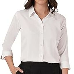 Women's Poly Viscose Regular Fit White Shirt-image-43