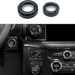 Keptrim 2021 ABS Carbon Fiber Air Conditioner Switch Button Button Trim for Ford F-150, 2pcs-19
