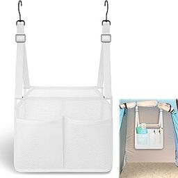 White Camp Shower Tent Shower Storage Bag, Portable Shower Tent Bath Bag with Pothook, Breathable Mesh Outdoor Shower Enclosure Bath Storage Bag, Privacy Tent Shower Bag for Clothing Toiletries-image-20