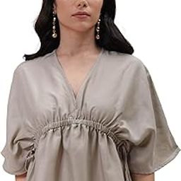 by The Indian Garage Co Women Regular Fit Casual Solid Wrap Top-picture-27