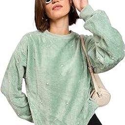 Sea Green Fur Pearl Sweatshirt-image-62