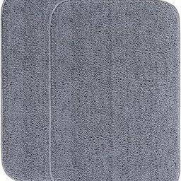 Woah Anti Slip Microfiber Bath Mat 38 x 58 cm (Grey2, Pack of 2)-image-1
