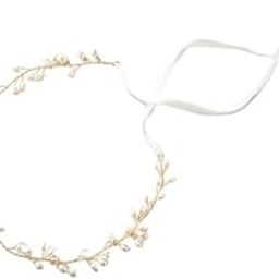 Bride Silver Hair Vine Bridal Headband Long Pearl and Crystal Beads Bridal Hair Vine Head Pieces for Women and Girls Hair Wedding Jewelry for Bride Bridesmaid Headpiece- 1 pc.-image-16