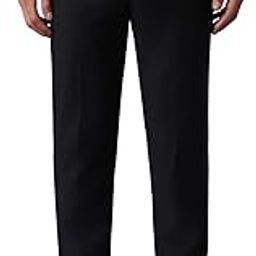 Men Black Slim Tapered Fit Solid Flat Front Formal Trousers-image-27