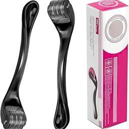 PIRU (PACK OF 2) Microneedle Roller For Face Skin Hair And Beard Regrowth 540 Micro 0.5mm Titanium Alloy Needles Reduces Hair Fall & Stimulates Hair Follicles | Grooming Skin Care Men and Women-57