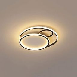 KAIKEA LED Circular Stitching 32W Nordic Simple Geometric Ultra-Thin Close to Ceiling Light Fixture,Flush Mount Creative Modern Dimmable 3-Color Ceiling Lamp Lighting for Study Bedroom Living Room-16
