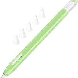 JOOSKO Classic Silicone Pencil Case Compatible with Apple Pencil 2nd Generation Case Cover Sleeve,[with 5 Cloth Fiber Silicone Tip Cover],Non-Slip,Support Magnetic Wireless Charging (Matcha)-16