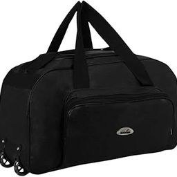 Black Travel Duffel Bag with Wheels for Men & Women – Spacious Multipurpose Luggage, Gym, Office, and Weekend Travel Bag with Shoulder Straps & Front Zipper Pocket-image-114