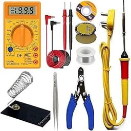 GUNK 8 IN 1 Solder Iron kit, Electric 25W Soldering Iron Kit Set for Beginners with Digital Multimeter, Wire cutter, Iron Stand, Soldering Paste, Soldering Wire, Tweezer (8 In 1 Combo)-13