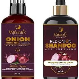 Red Onion Shampoo 300ML, Onion Hair Oil 200Ml Combo Pack (Pack Of 2)-picture-0