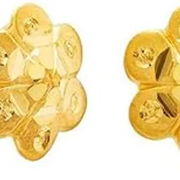 whp jewellers WHP Gold Earrings for Women | BIS Hallmark Certified Gold Earrings | Gold Flower Studs for Women | Fashion Jewellery for Women | Great for Gifting-picture-0