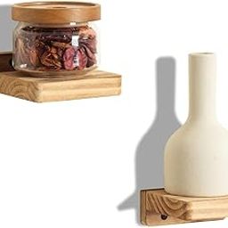 ecofynd Small Floating Wooden Wall Shelves, Square Natural Wood Shelf Decor, Wall Mounted Holder for Home Decoration, Book, Plant Display, Showpiece Display (Pack of 2, WSH002)-picture-20