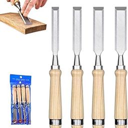 Serplex® Bevel-Edge Craft Chisel Set, Multi Sizes (4 Pcs) for Woodworking, Durable Chrome Vanadium Steel Blades with Ergonomic Wooden Handles for Carving, Shaping, and Detailing-63