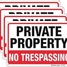 Large No Trespassing Signs Private Property Metal 10x14 Inch Rust Free Aluminum,UV Ink Printing,Durable/Weatherproof Up to 7 Years Outdoor for Home (4-Pack)-33