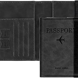 Passport Holder & Cover with Card and Boarding Pass Slots – PU Leather Bi-Fold Travel Wallet Case | RFID Blocking Travel Accessory for Passports, Credit Cards & IDs (Passport-Holder-Black-1)-image-68