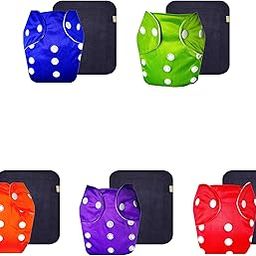Dumbledo Lite Cloth Diaper with Black Insert (Pack of 5) | Snug Fit | 6-Layer Absorbent Pad | Travel Friendly | Worry-Free Diapering | 3 Months – 2 Years | Unisex Baby-picture-18