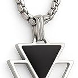 Men's Stainless Steel Geometric Pendant Necklace | Black & Silver Chain for Boys & Men | Stylish Punk Streetwear Jewelry | Modern Fashion Statement Chain-image-71