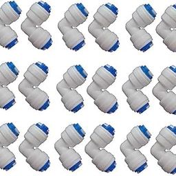 DOC RO® RO Pipe Connectors Push 1/4 Elbow Connector for Ro Water Purifier 1/4 to Pipe Fittings (White, Set of 18 Piece)-image-100