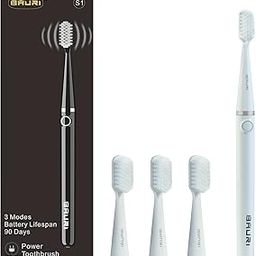 bauri Kid Electric Toothbrush, Rechargeable Sonic Electric Toothbrush?Super Slim Electric Toothbrush, Softtips Cleaning 3 Brush Heads, Ipx7 Waterproof, (White), 1 count-picture-29