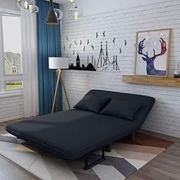 Royal Interiors 2 Seater Foldable Sofa with Cushion and Armrests | Compact Sleeper Couch for Small Spaces | Sleeper Sofa for Living Room, Bedroom | Convertible Tri-Fold Sofa Cum Bed (Dark Grey)-image-17