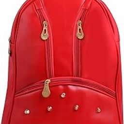 Women's Shoulder & Backpack bag (Red)-image-7