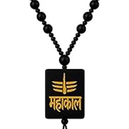 Mahakal Mala polished black beads and a striking golden Mahakal pendant, this mala is a symbol of devotion and inner strength. Whether worn for spiritual practice, meditation, or style, it resonates with faith and protection inscription with Trishul symbol-image-32