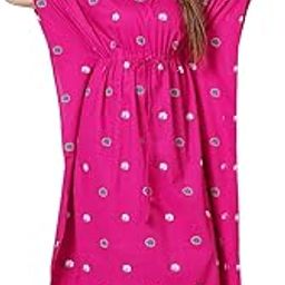 Tout ENESMLE Women's Cotton Kaftan Nighty Maxi Gown – Comfortable Loose-Fit Sleepwear with Stylish Prints, Lightweight & Breathable – Perfect for Lounge & Sleep-image-99