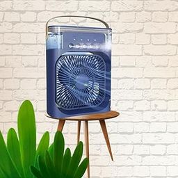 Cool And Mist Breeze Pro Blue Mini Air Cooler Fan with Mist Spray | USB Portable AC for Desk, Room, Office, Car | 3-Speed, 360° Airflow, Quiet, Lightweight| For Summer,Travel,Camping,Study-picture-19