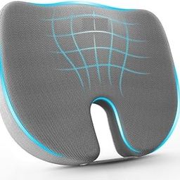 Orthopedic Coccyx Seat Cushion For Tailbone, Sciatica, Lower Back Pain Relief-Ergonomic Car Driving Seat Sitting Office/Home Chair & Wheelchair With Removable Cover Black (Grey)-23