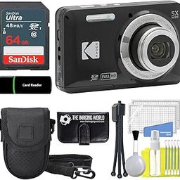 KODAK PIXPRO FZ55 16MP Black Digital Camera, 5x28mm Optical Zoom, 1080P Wide Angle, 2.7" Full HD LCD Camera, 64GB Card & Reader, Case + Memory Wallet + Tripod-image-38