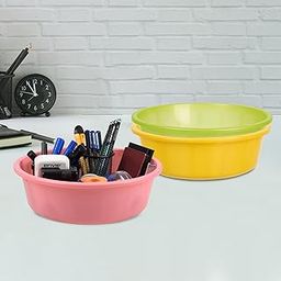 Homestic Pack of 3 Desk Organizer | Stationery Organizer | Multipurpose Organizer | Office Supplies for Pen-Pencil-Staplers | Desktop Organizer | 6 LTR | Yellow & Green & Light Pink-image-9