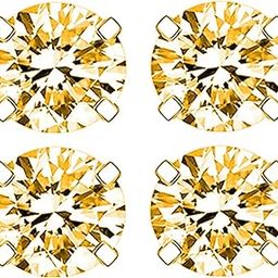 Set of 2 Pair Gold Crystal Magnetic Non Pierced ears Stud Earrings for Men and Women-31