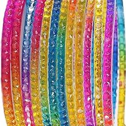 Stylish Glass Bangles Set For Women & Girls with Beautiful Crystal Beads Work | Designer Kanch ki Chudi | Fancy Girls' Bangles | Women's Bangles For Wedding, Party, Occasion, Daily-Set of 12-image-3