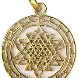 Riyansh Handicraft Presents Sri Yantram Locket/Pendent Sacred Geometry Pendant, Gold-Toned Brass, Round Spiritual Medallion-image-19